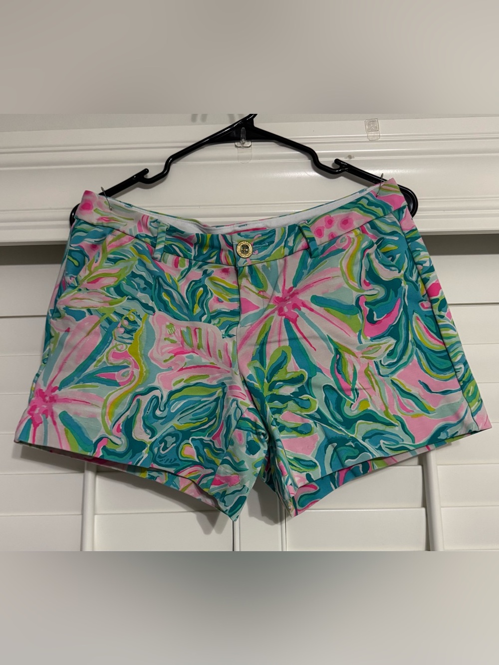 Lilly Pulitzer Pink & Teal Tropical Print Women's Shorts